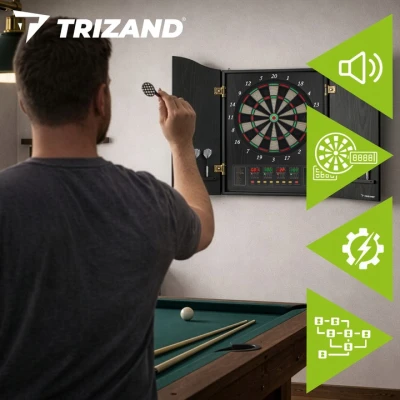 Trizand 27046 Elektronický terč na šipky s příslušenstvím 52,5 x 69 x 7 cm