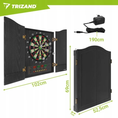 Trizand 27046 Elektronický terč na šipky s příslušenstvím 52,5 x 69 x 7 cm