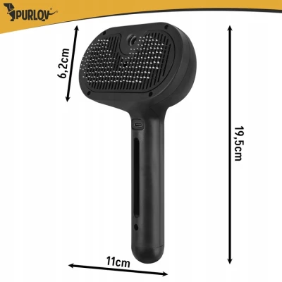 Purlov 26905 Parní kartáč pro domácí mazlíčky, černý