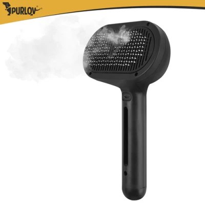 Purlov 26905 Parní kartáč pro domácí mazlíčky, černý