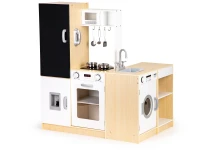 ECOTOYS PLK547 Drevená detská kuchynka XXL s tabuľou + LED