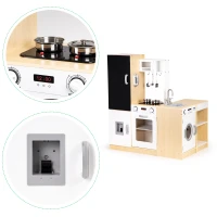 ECOTOYS PLK547 Drevená detská kuchynka XXL s tabuľou + LED