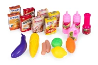 MultiStore 988-3 Detský nákupný vozík s 18 doplnkami, sivý 