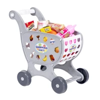 MultiStore 988-3 Detský nákupný vozík s 18 doplnkami, sivý 