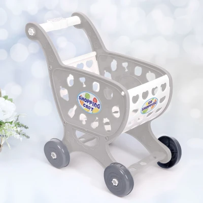 MultiStore 988-3 Detský nákupný vozík s 18 doplnkami, sivý 