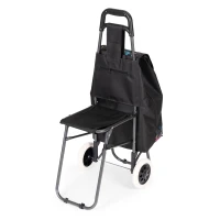 ModernHome PGJSFC021-BC Nákupní vozík se sedátkem 30 l , černá