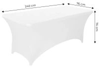 MultiGarden HTSP8FT-W Elastický potah na cateringový stůl 240 cm, bílý