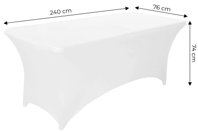 MultiGarden HTSP8FT-W Elastický potah na cateringový stůl 240 cm, bílý