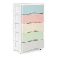 ModernHome PJJCBS0024-05C Úložný regál s 5 zásuvkami na kolečkách, 75 × 27 × 39 cm
