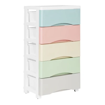 ModernHome PJJCBS0024-05C Úložný regál s 5 zásuvkami na kolečkách, 75 × 27 × 39 cm