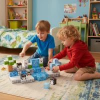 MULTISTORE HC713659 Magnetická stavebnice zima, 97 ks