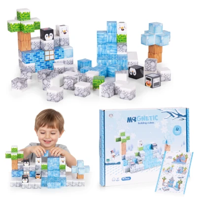 MULTISTORE HC713659 Magnetická stavebnice zima, 97 ks
