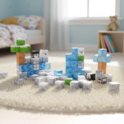MULTISTORE HC713659 Magnetická stavebnice zima, 97 ks