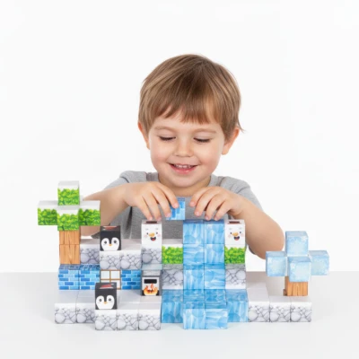 MULTISTORE HC713659 Magnetická stavebnice zima, 97 ks