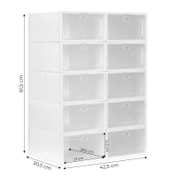 ModernHome PJJSB0002 Modulárna botník, 10 modulov, 42,5 × 30,5 × 61,5 cm, biela