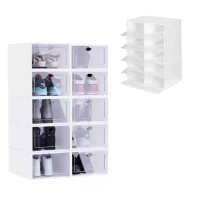 ModernHome PJJSB0002 Modulárna botník, 10 modulov, 42,5 × 30,5 × 61,5 cm, biela