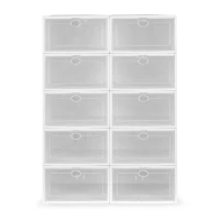 ModernHome PJJSB0002 Modulárna botník, 10 modulov, 42,5 × 30,5 × 61,5 cm, biela