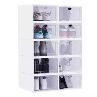 ModernHome PJJSB0002 Modulárna botník, 10 modulov, 42,5 × 30,5 × 61,5 cm, biela