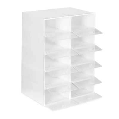 ModernHome PJJSB0002 Modulárna botník, 10 modulov, 42,5 × 30,5 × 61,5 cm, biela