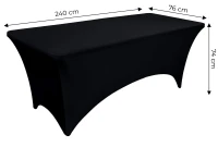 MultiGarden HTSP8FT-BC Elastický potah na cateringový stůl 240 cm, černý