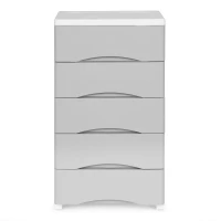 ModernHome PJJCBS0024-05A Úložný regál s 5 zásuvkami na kolečkách, 75 × 27 × 39 cm, šedý