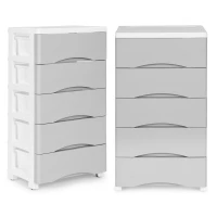 ModernHome PJJCBS0024-05A Úložný regál s 5 zásuvkami na kolečkách, 75 × 27 × 39 cm, šedý