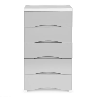 ModernHome PJJCBS0024-05A Úložný regál s 5 zásuvkami na kolečkách, 75 × 27 × 39 cm, šedý
