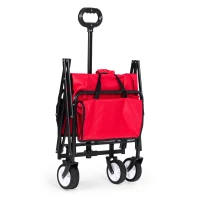 MultiGarden TC-005 Skladací záhradný/plážový transportný vozík, 48×90 cm, červený