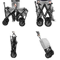MultiGarden TC-005 Skladací záhradný/plážový transportný vozík, 48×90 cm, červený