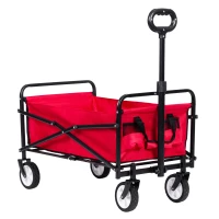 MultiGarden TC-005 Skladací záhradný/plážový transportný vozík, 48×90 cm, červený