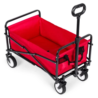 MultiGarden TC-005 Skladací záhradný/plážový transportný vozík, 48×90 cm, červený