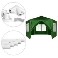 MultiGarden PAW-2X2X2 Skladací záhradný altánok 2 x 2 x 2 m + 6 bočných stien, zelený