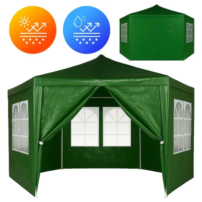 MultiGarden PAW-2X2X2 Skladací záhradný altánok 2 x 2 x 2 m + 6 bočných stien, zelený