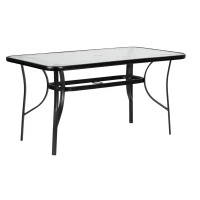 MultiGarden SC-094 Wave Sklenený záhradný stôl 140×80 cm, čierny