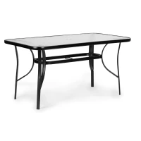 MultiGarden SC-094 Wave Sklenený záhradný stôl 140×80 cm, čierny