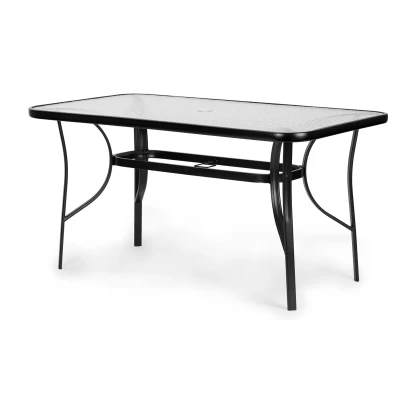 MultiGarden SC-094 Wave Sklenený záhradný stôl 140×80 cm, čierny