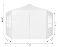 MultiGarden PAW-2X2X2 Skladací záhradný altánok 2 x 2 x 2 m + 6 bočných stien, biely