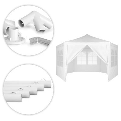 MultiGarden PAW-2X2X2 Skladací záhradný altánok 2 x 2 x 2 m + 6 bočných stien, biely