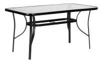 MultiGarden SC-094-120 Zahradní stůl skleněný, 120×70 cm, černý