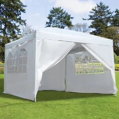 MultiGarden PAW 3X3 Skladací záhradný altánok, 3x3 m, 4 steny, biely
