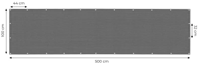 MultiGarden BP-200 Balkónová tienidlo s príslušenstvom 100×500 cm + montážne príslušenstvo, sivá farba