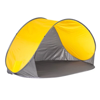 MultiGarden BT-004A Plážový stan PopUP do závětří 213 × 121 × 100 cm, žlutošedý