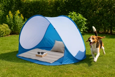 MultiGarden BT-004B PopUP plážový prístrešok, 213 × 121 × 100 cm, modrý
