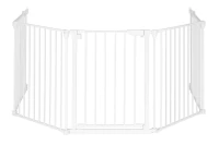ECOTOYS SF-015-W Bezpečnostná bránka, detský kútik, 5 panelov, 300 cm, kov, biela