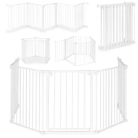 ECOTOYS SF-015-W Bezpečnostná bránka, detský kútik, 5 panelov, 300 cm, kov, biela