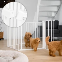 ECOTOYS SF-015-W Bezpečnostná bránka, detský kútik, 5 panelov, 300 cm, kov, biela