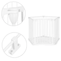 ECOTOYS SF-015-W Bezpečnostná bránka, detský kútik, 5 panelov, 300 cm, kov, biela