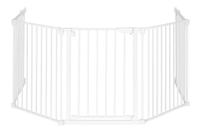 ECOTOYS SF-015-W Bezpečnostná bránka, detský kútik, 5 panelov, 300 cm, kov, biela