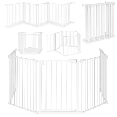 ECOTOYS SF-015-W Bezpečnostná bránka, detský kútik, 5 panelov, 300 cm, kov, biela