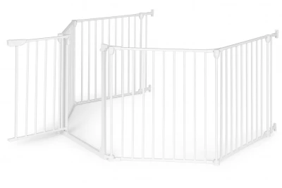 ECOTOYS SF-015-W Bezpečnostná bránka, detský kútik, 5 panelov, 300 cm, kov, biela